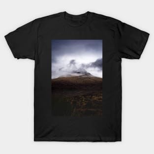 Misty Mountain Top in Isle of Skye Scotland Moody Photograph T-Shirt